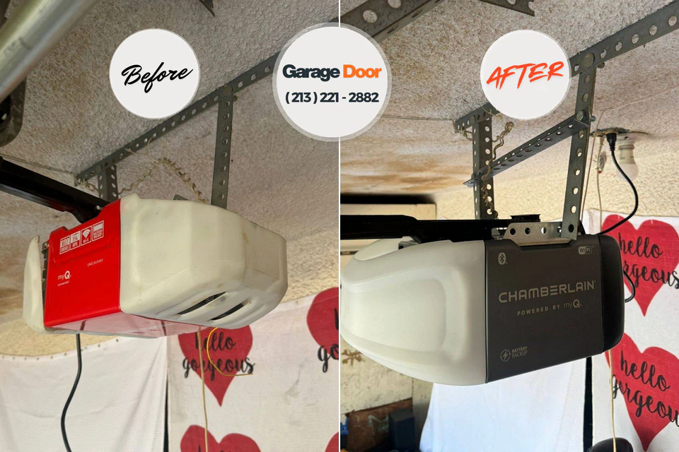 Before and after: garage door repair Buhl, ID